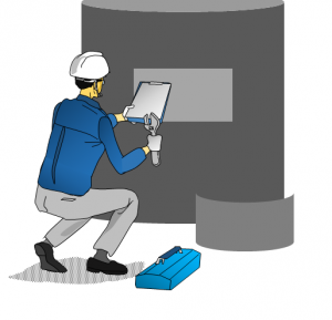 設備オーバーホールをする作業員